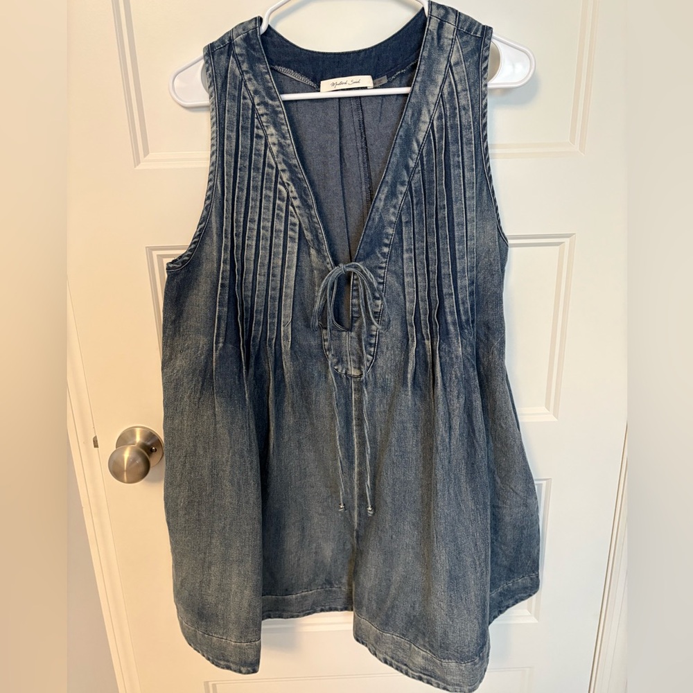 Mustard Seed Blue Denim Romper